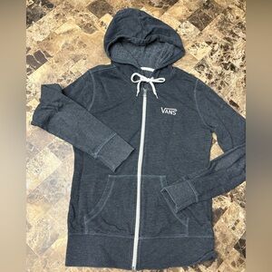 Vans Charcoal Gray Zip-Up Hoodie small
